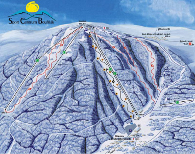 Mapa sjezdovek na Bouku